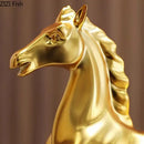 GobekUsa Golden Horse Mascot Resin Statue Artwork for Aesthetic Room Decor