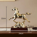 GobekUsa Golden Horse Mascot Resin Statue Artwork for Aesthetic Room Decor