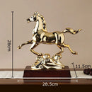 GobekUsa Golden Horse Mascot Resin Statue Artwork for Aesthetic Room Decor