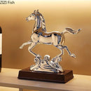 GobekUsa Golden Horse Mascot Resin Statue Artwork for Aesthetic Room Decor