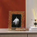 GobekUsa Golden Leaves Metal Photo Frame: Modern Home Decor & Picture Display
