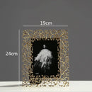 GobekUsa Golden Leaves Metal Photo Frame: Modern Home Decor & Picture Display