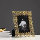 GobekUsa Golden Leaves Metal Photo Frame: Modern Home Decor & Picture Display