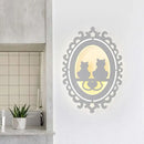 GobekUsa Nordic Oval Frame Kitten Kitchen Wall Light with LED Acrylic, White