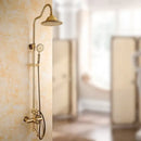 GobekUsa Black Brass Shower Faucet Set with Wall Mount Hand Held Shower Head - 9712