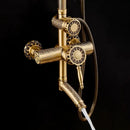 GobekUsa Black Brass Shower Faucet Set with Wall Mount Hand Held Shower Head - 9712