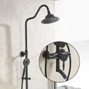 GobekUsa Black Brass Shower Faucet Set with Wall Mount Hand Held Shower Head - 9712