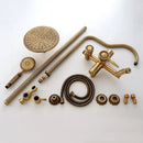 GobekUsa Black Brass Shower Faucet Set with Wall Mount Hand Held Shower Head - 9712
