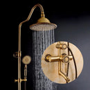 GobekUsa Black Brass Shower Faucet Set with Wall Mount Hand Held Shower Head - 9712