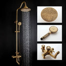 GobekUsa Black Brass Shower Faucet Set with Wall Mount Hand Held Shower Head - 9712