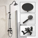 GobekUsa Black Brass Shower Faucet Set with Wall Mount Hand Held Shower Head - 9712