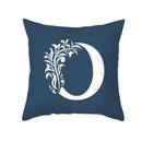 Ornate navy blue letter pillowcase – living room crown cushion cover by Decorbites