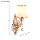 GobekUsa Gold Opal Glass Tapered Bell Wall Sconce - Modern 1 Head Bedroom Surface Lighting