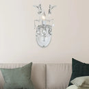 GobekUsa Modern Metallic Wall Light Fixture: Bare Bulb 1/2-Light Sconce with Crystal and Leaf Decoration – White