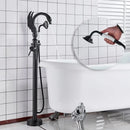 GobekUsa Black Bathtub Faucet Hot Cold Water Mixer Taps Shower Set Floor Mounted