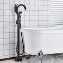 GobekUsa Black Bathtub Faucet Hot Cold Water Mixer Taps Shower Set Floor Mounted