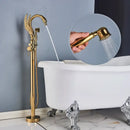 GobekUsa Black Bathtub Faucet Hot Cold Water Mixer Taps Shower Set Floor Mounted