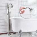 GobekUsa Black Bathtub Faucet Hot Cold Water Mixer Taps Shower Set Floor Mounted