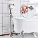 GobekUsa Black Bathtub Faucet Hot Cold Water Mixer Taps Shower Set Floor Mounted