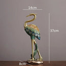 GobekUsa Crane Bird Sculpture: Handcrafted Resin Ornament for Home Decor