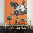 GobekUsa Crane Bird Sculpture: Handcrafted Resin Ornament for Home Decor