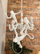 GobekUsa 3 Monkeys Pendant Chandelier - Black White Resin - High-end Indoor LED Decor