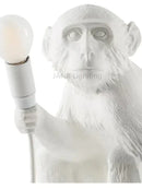GobekUsa 3 Monkeys Pendant Chandelier - Black White Resin - High-end Indoor LED Decor