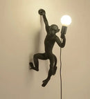 GobekUsa 3 Monkeys Pendant Chandelier - Black White Resin - High-end Indoor LED Decor