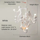 GobekUsa 3 Monkeys Pendant Chandelier - Black White Resin - High-end Indoor LED Decor