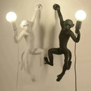 GobekUsa 3 Monkeys Pendant Chandelier - Black White Resin - High-end Indoor LED Decor