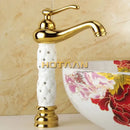 GobekUsa Basin Faucet White Brass Bathroom Sink Tap Mixer Single Handle