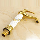 GobekUsa Basin Faucet White Brass Bathroom Sink Tap Mixer Single Handle