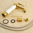 GobekUsa Basin Faucet White Brass Bathroom Sink Tap Mixer Single Handle
