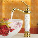 GobekUsa Basin Faucet White Brass Bathroom Sink Tap Mixer Single Handle