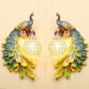 GobekUsa Gold Peacock Crystal Wall Lamp: Elegant Nordic LED Light for Aisle & Walls