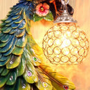 GobekUsa Gold Peacock Crystal Wall Lamp: Elegant Nordic LED Light for Aisle & Walls
