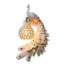 GobekUsa Gold Peacock Crystal Wall Lamp: Elegant Nordic LED Light for Aisle & Walls