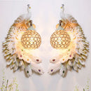 GobekUsa Gold Peacock Crystal Wall Lamp: Elegant Nordic LED Light for Aisle & Walls
