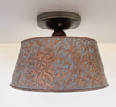 Ornate Copper Flush Mount Ceiling Light | 12" | Rustic Farmhouse