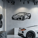 Corvette C8 Perspective Metal Car Wall Art - MT1125 by Modello Turbo