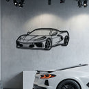Corvette C8 Perspective Metal Car Wall Art - MT1125