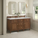 James Martin Lorelai 60" Double Bathroom Vanity, Mid-Century Walnut