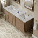 James Martin Kinnsden 72" Double Bathroom Vanity, Weathered Oak