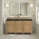 James Martin Lorelai 60" Double Bathroom Vanity, Light Natural Oak