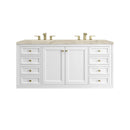 James Martin Chicago 60" Double Bathroom Vanity, Glossy White