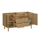 James Martin Laurent 60" Dual Mount Double Bathroom Vanity, Light Natural Oak