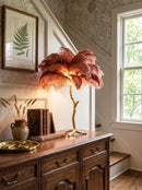 Ostrich Feather Table Lamp
