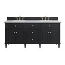 James Martin Lorelai 72" Double Bathroom Vanity, Black Onyx