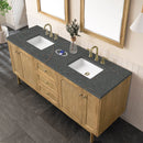 James Martin Laurent 72" Dual Mount Double Bathroom Vanity, Light Natural Oak