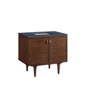 James Martin Amberly 36" Dual Mount Single Bathroom Vanity, Mid-Century Walnut
